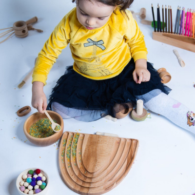 Pagalou - Montessori houten lepel voor sensorisch spel 8cm
