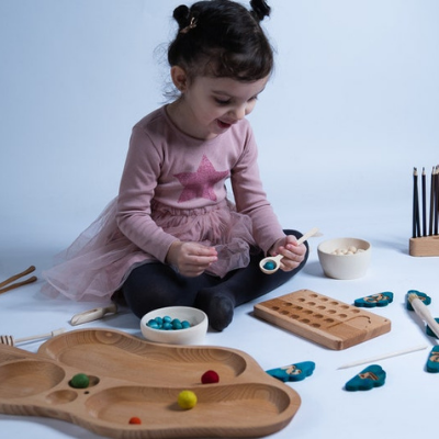 Pagalou - Montessori houten lepel voor sensorisch spel 8cm