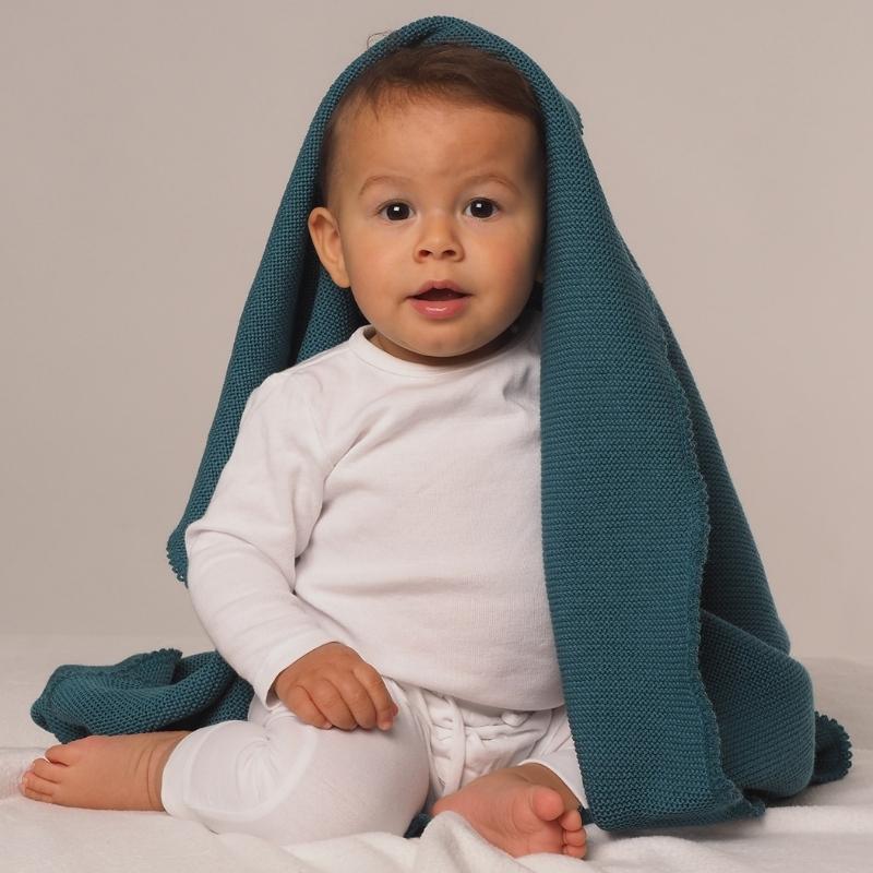 Reiff - 100% wol (wikkel)deken 80x95cm Marine