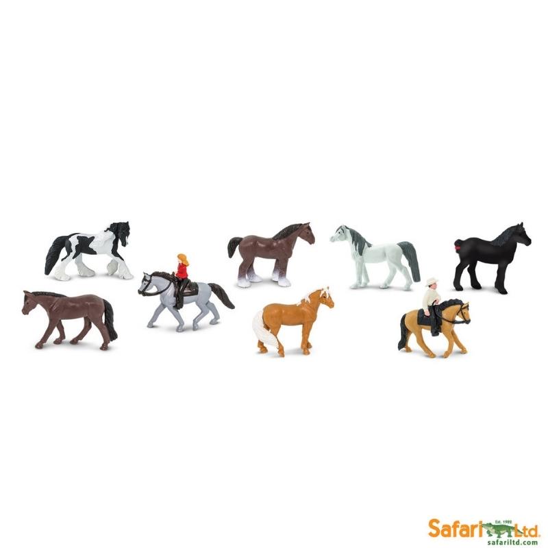 Speelfiguren Paarden en Ruiters Toob - Safari Ltd 8 stuks