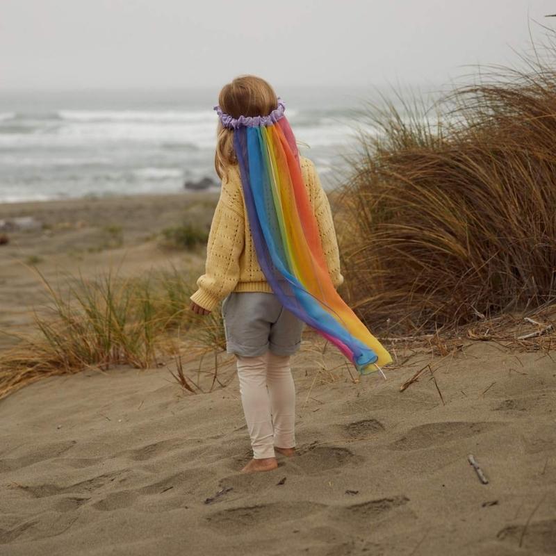 Sarah's Silks Hoofdband met Sluier - Rainbow