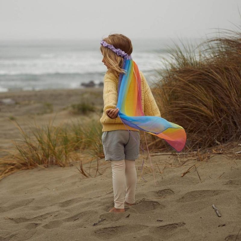 Sarah's Silks Hoofdband met Sluier - Rainbow