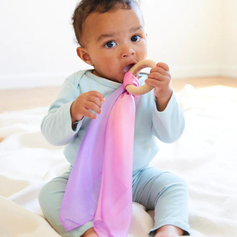 Bijtring Bloesem - Speelzijde 50 cm - Sarah's Silks