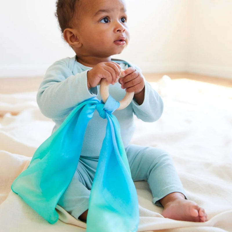 Bijtring 'Zee' - Speelzijde 50 cm - Sarah's Silks