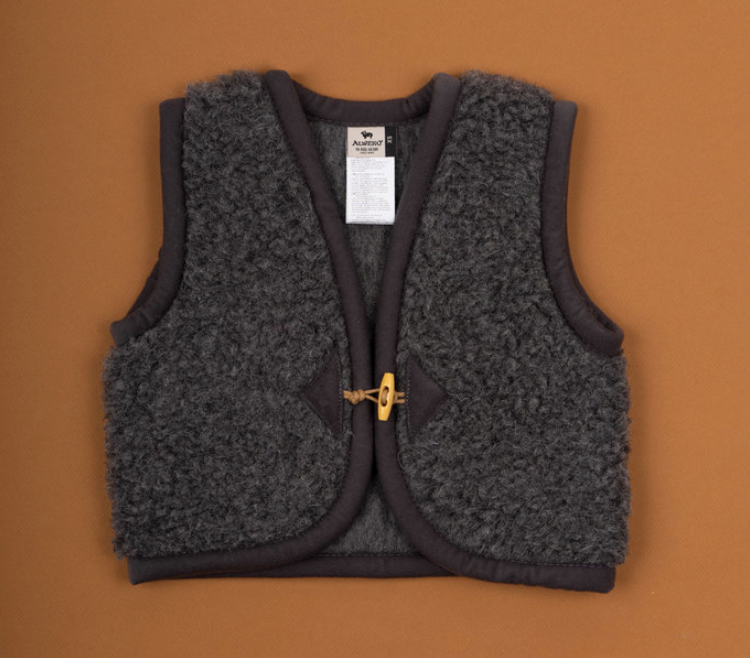 Alwero Jr - Vest of bodywarmer Alpen Antraciet - 100% wol