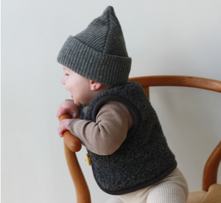 Alwero Jr - Vest of bodywarmer Alpen Antraciet - 100% wol