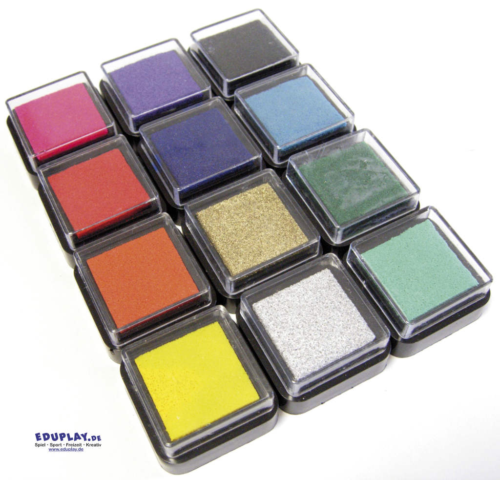 Eduplay - 12 stempelkussens (3,5 x 3,5cm)