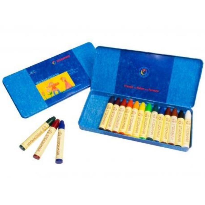 Stockmar - 16 (bijenwas)krijtjes-stiftjes in blik