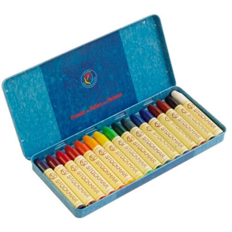 Stockmar - 16 (bijenwas)krijtjes-stiftjes in blik