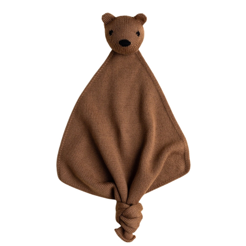 Hvid - Teddy Tokki knuffeldoekje - 100% merinowol - Chocolate
