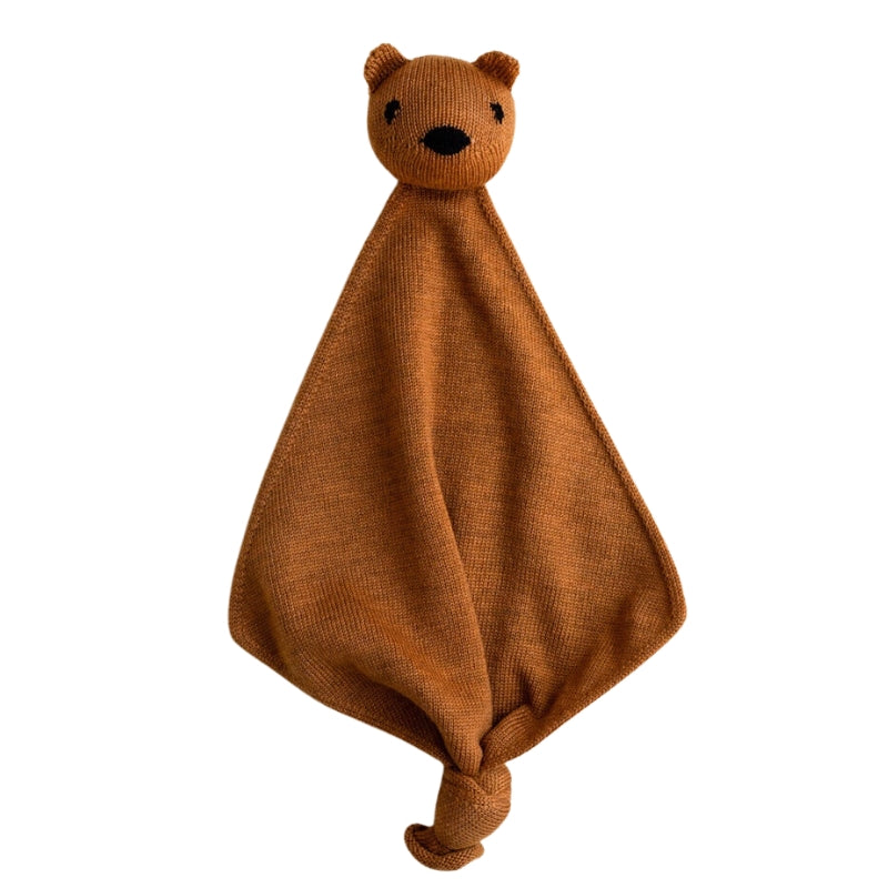 Hvid - Teddy Tokki knuffeldoekje - 100% merinowol - Rust
