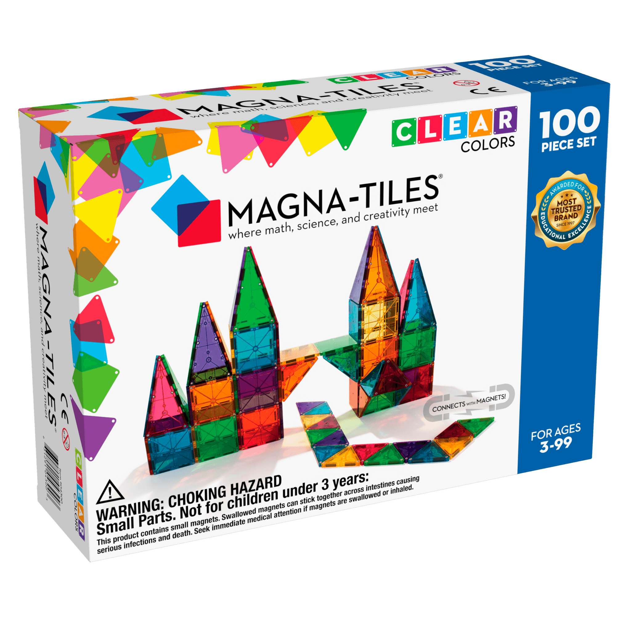 Magna Tiles - 100 stuks Clear Colors - Constructiespeelgoed