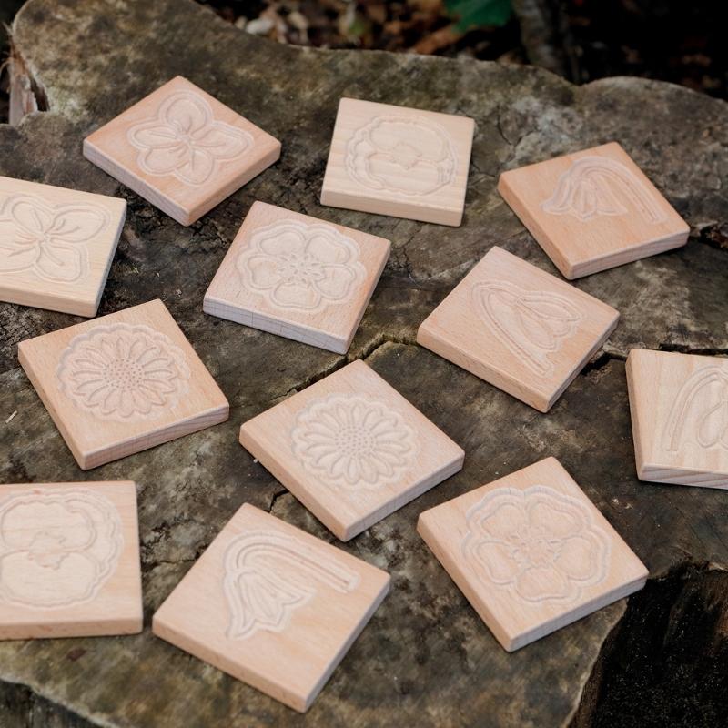 Match me - sensorische bloementegels (12 stuks) - Yellow Door