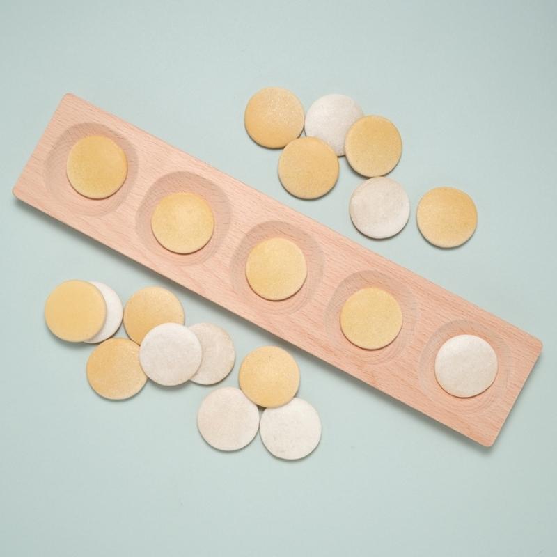 Houten tray met 5 vakjes - Yellow Door