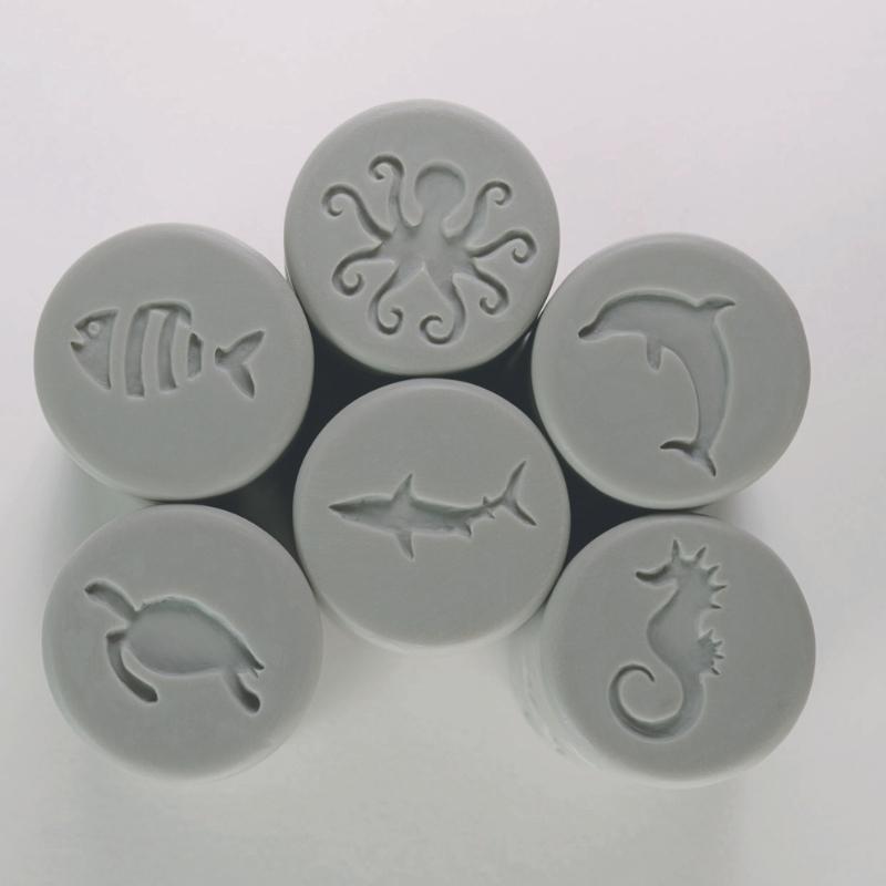 Let's roll - 6 Stempel Rollers met zeedieren - Yellow Door