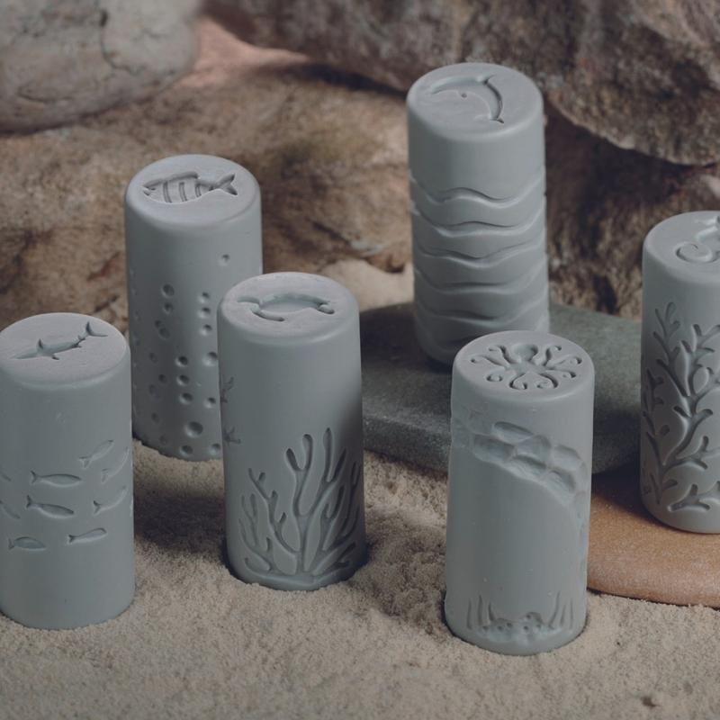 Let's roll - 6 Stempel Rollers met zeedieren - Yellow Door