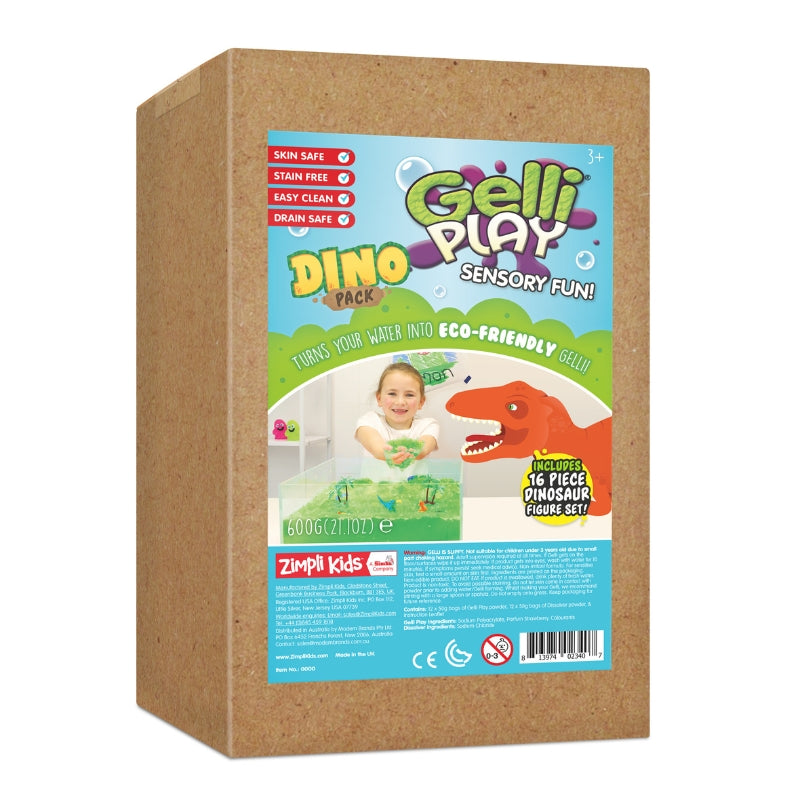Sensorische Gelli Groen met 16 speelfiguren Dino (voor 72 liter)