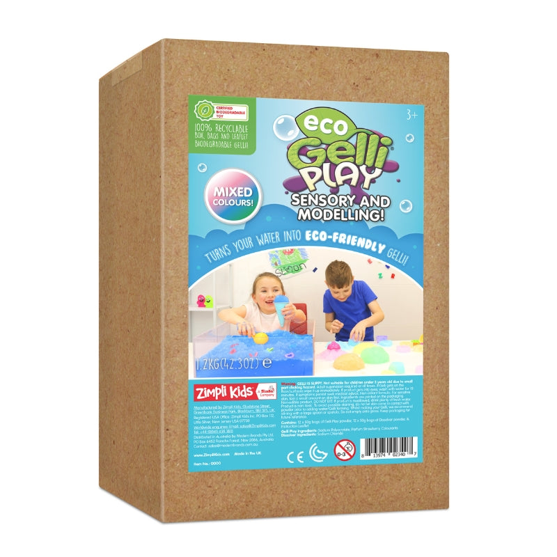 Sensorische Gelli 'Mixed colours: wit, groen, blauw en roze' (1,2 kg - 144 liter) - Zimpli Kids