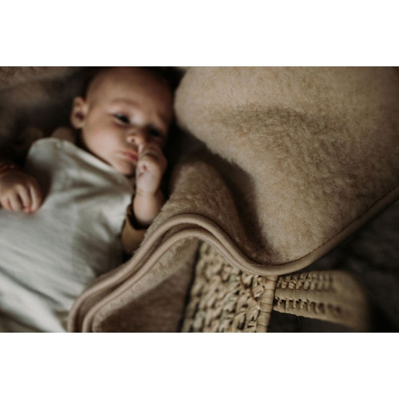 Alwero deken Thumbled Beige 100x140cm - 100% wol