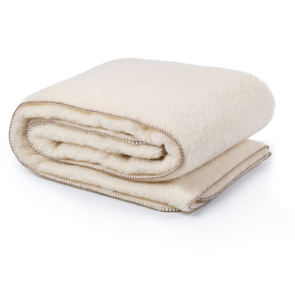 Alwero deken Modern Teddy Fleece Naturel 75x100cm - 100% wol