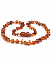 Barnsteen kinder kettinkje - cognac (38 cm)