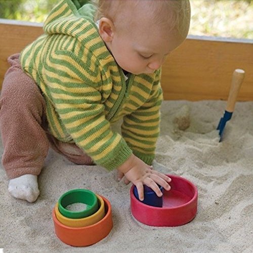 Grimm's - Houten regenboog stapelbakjes (5 stuks) - Grimm's