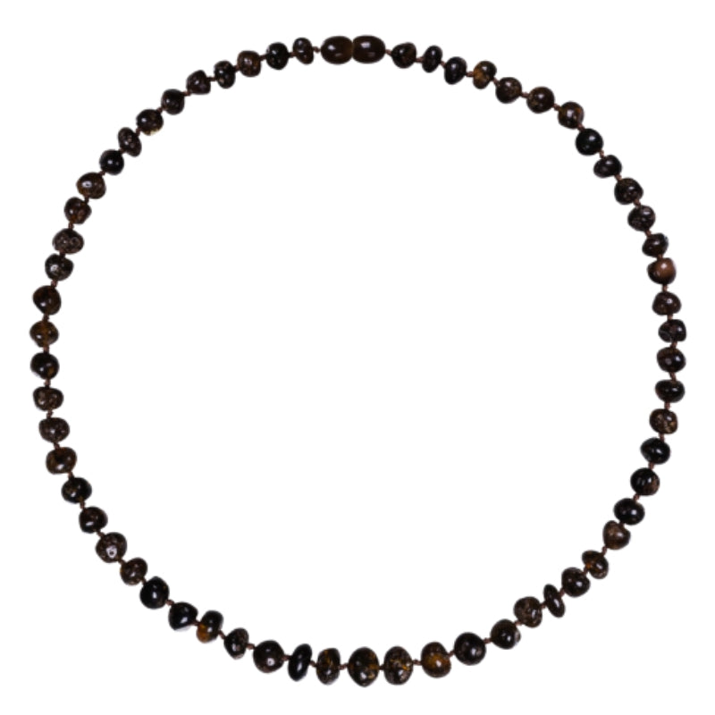 Barnsteen ketting volwassenen - olive (45 cm)