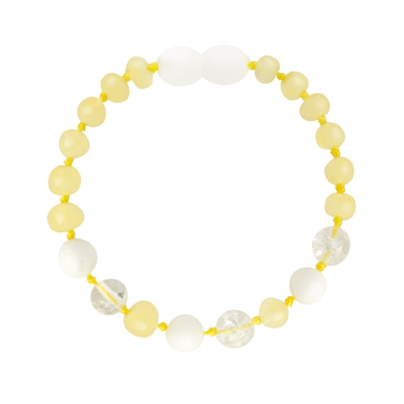 Barnsteen newborn armbandje - milk (12 cm)