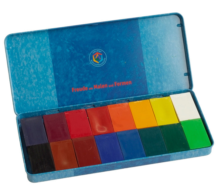 Stockmar - 16 (bijenwas)krijtjes-blokjes in blik