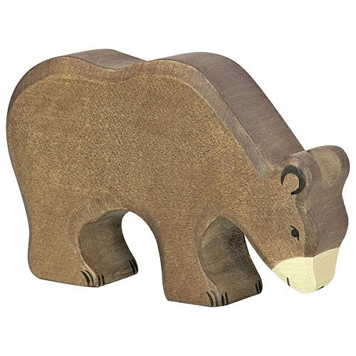 Holztiger - Houten Dieren - Bruine beer etend 15 cm