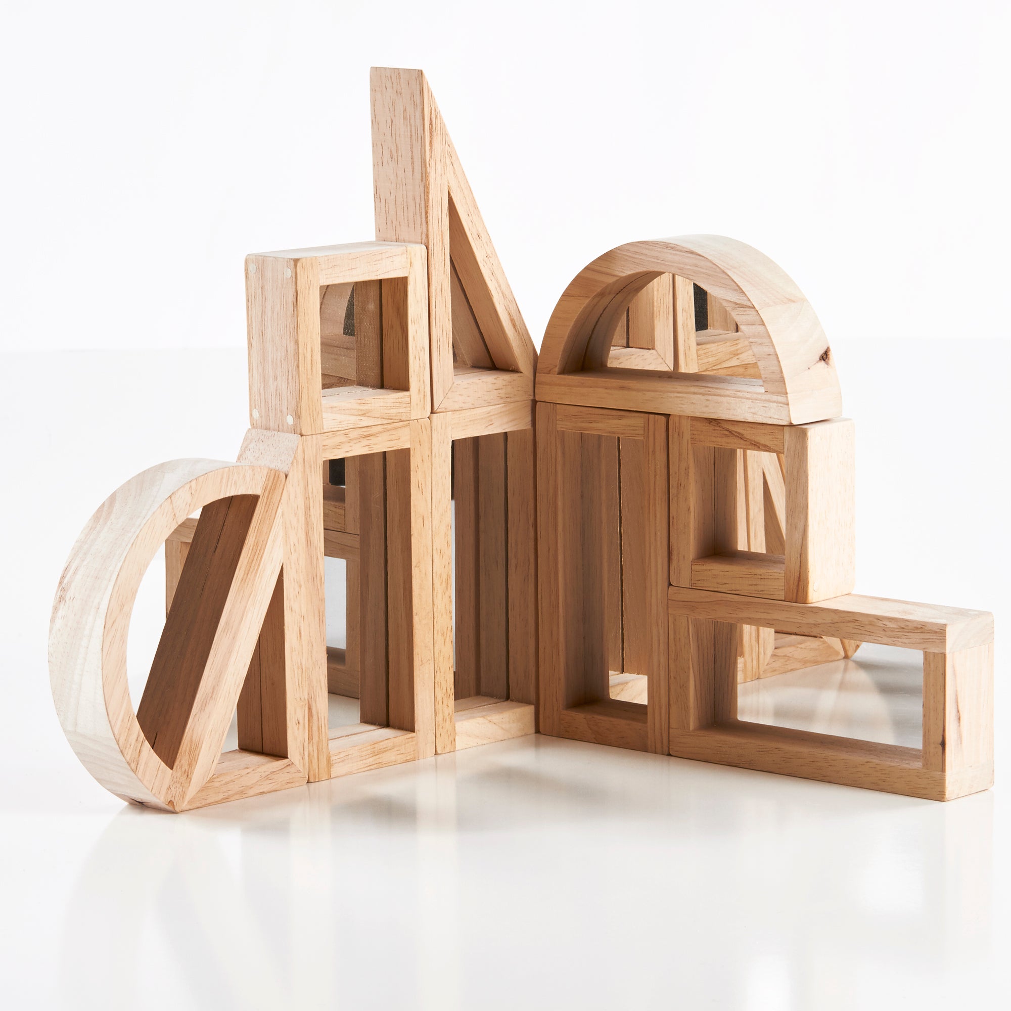 Guidecraft - 10 houten blokken met spiegelvenster