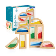 Guidecraft - 8 houten blokken gevuld met gekleurd zand