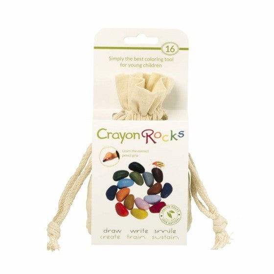 Crayon Rocks - 16 kleuren in ecru katoenen zakje