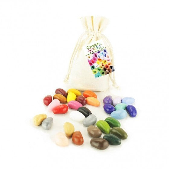 Crayon Rocks - 32 kleuren in ecru katoenen zakje