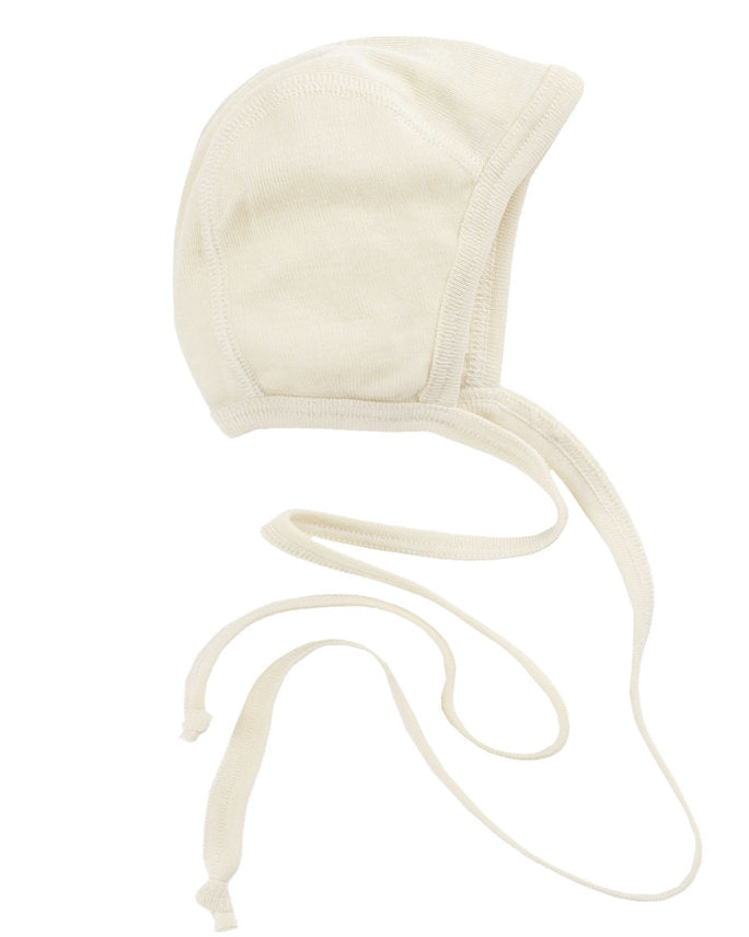 Engel Natur - wol-zijde strikmutsje - Naturel