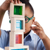 Guidecraft - 10 houten blokken met regenboog acrylglas