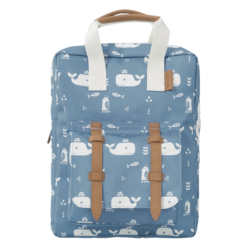 FRESK Rugzak Groot - Whale blue - Walvis (vanaf 6 jaar)
