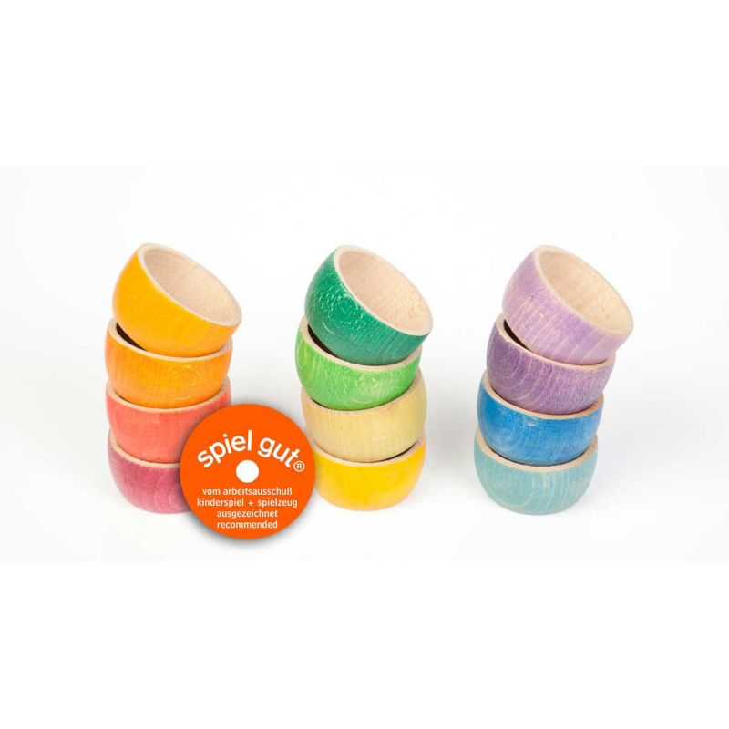 Grapat - Houten Bakjes regenboog 12 stuks - Grapat