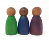 Afbeelding laden in Galerijviewer, 3 houten Nins® poppetjes donker - Grapat