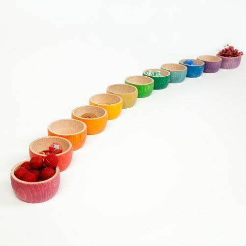 Grapat - Houten Bakjes regenboog 12 stuks - Grapat