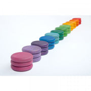 Grapat - 36 houten munten in 12 kleuren regenboog - Grapat