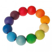 Grimm's - Houten Grijpspeeltje Kralenring - Regenboog