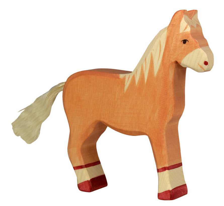 Holztiger - Houten Dieren - Paard bruin 14 cm