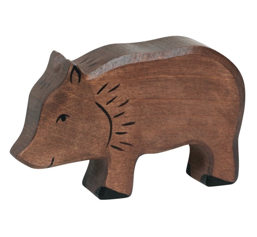 Holztiger - Houten Dieren - Wild zwijn 12 cm