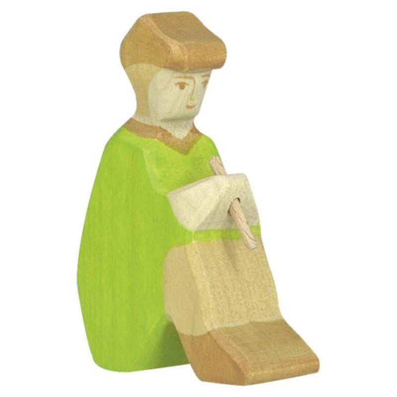 Zittende herder met fluit 9 cm - Holztiger