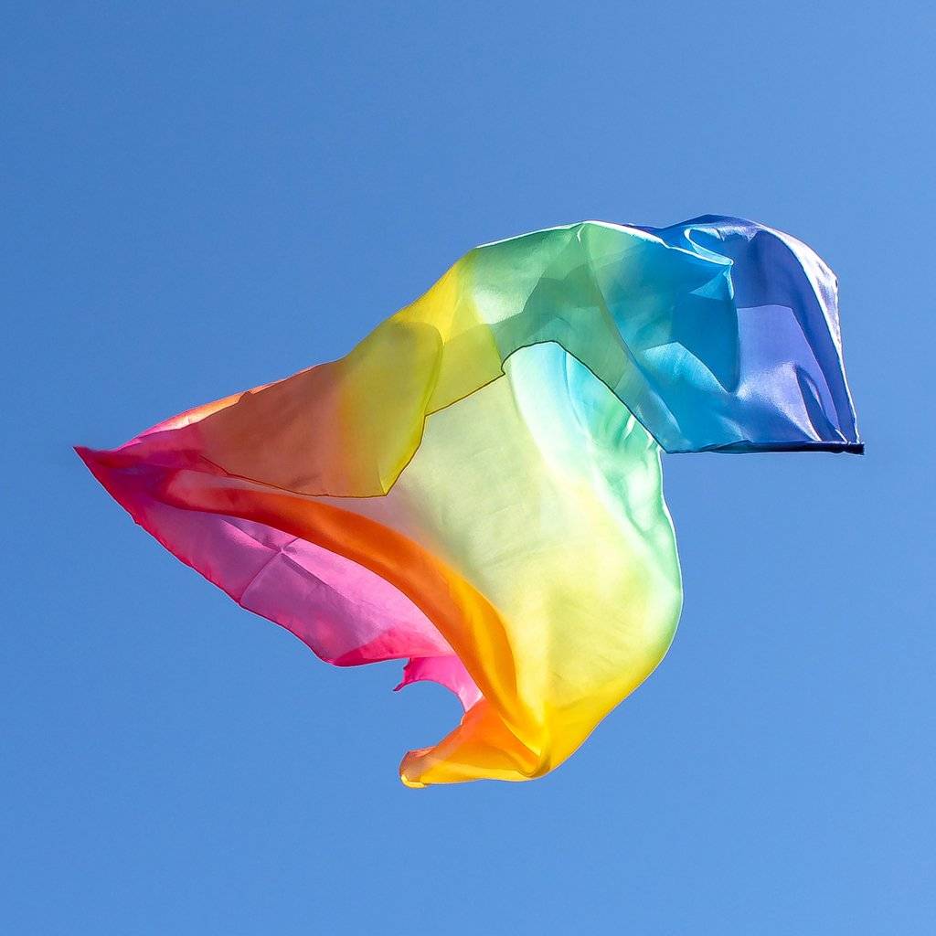 Sarah's Silks Speelzijde Regenboog - 86x86cm