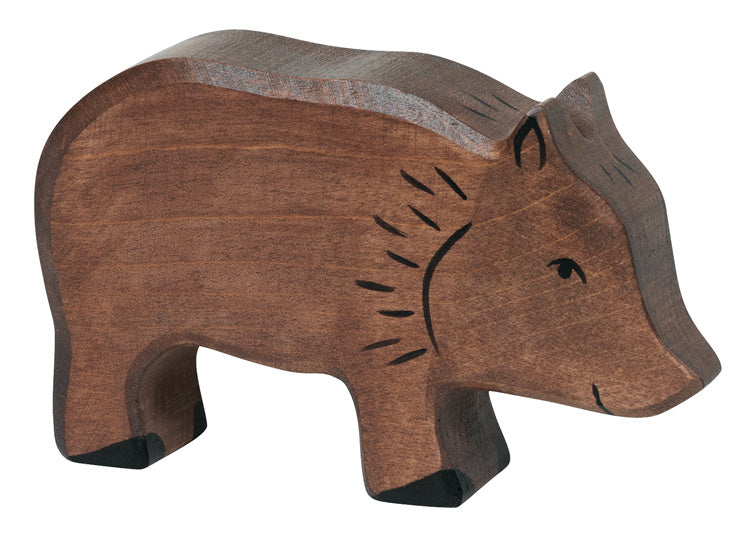 Holztiger - Houten Dieren - Wild zwijn 12 cm
