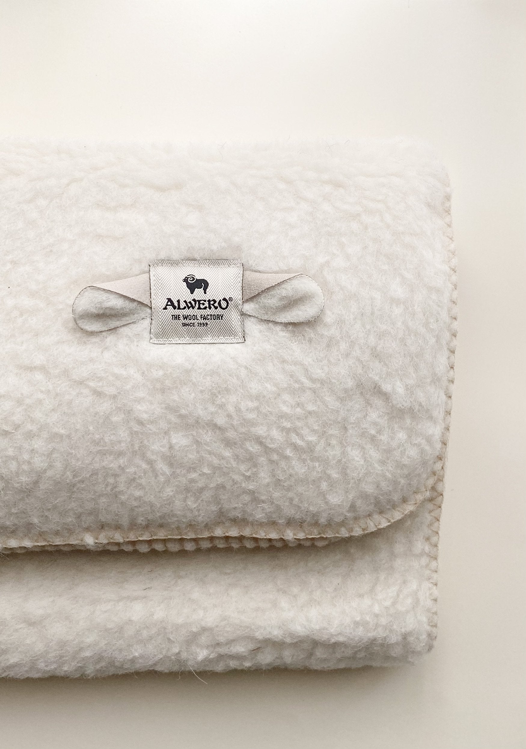 Alwero deken Modern Teddy Fleece Naturel 100x150cm - 100% wol