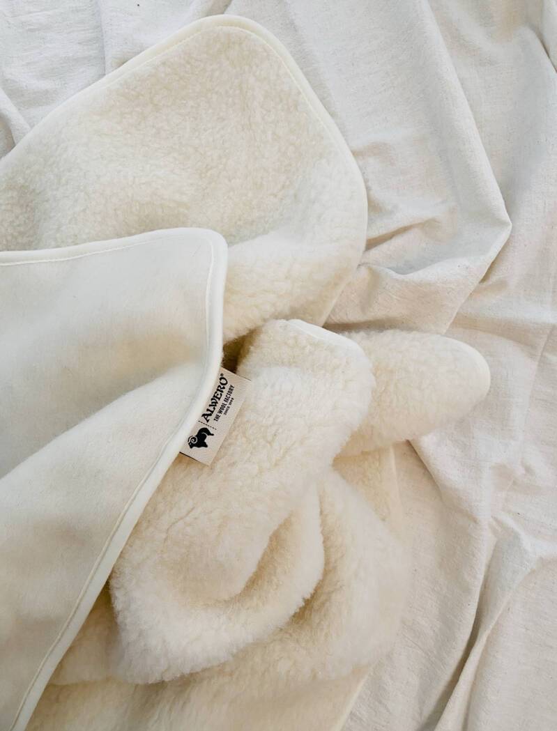 Alwero deken Thumbled Naturel 100x140cm - 100% wol