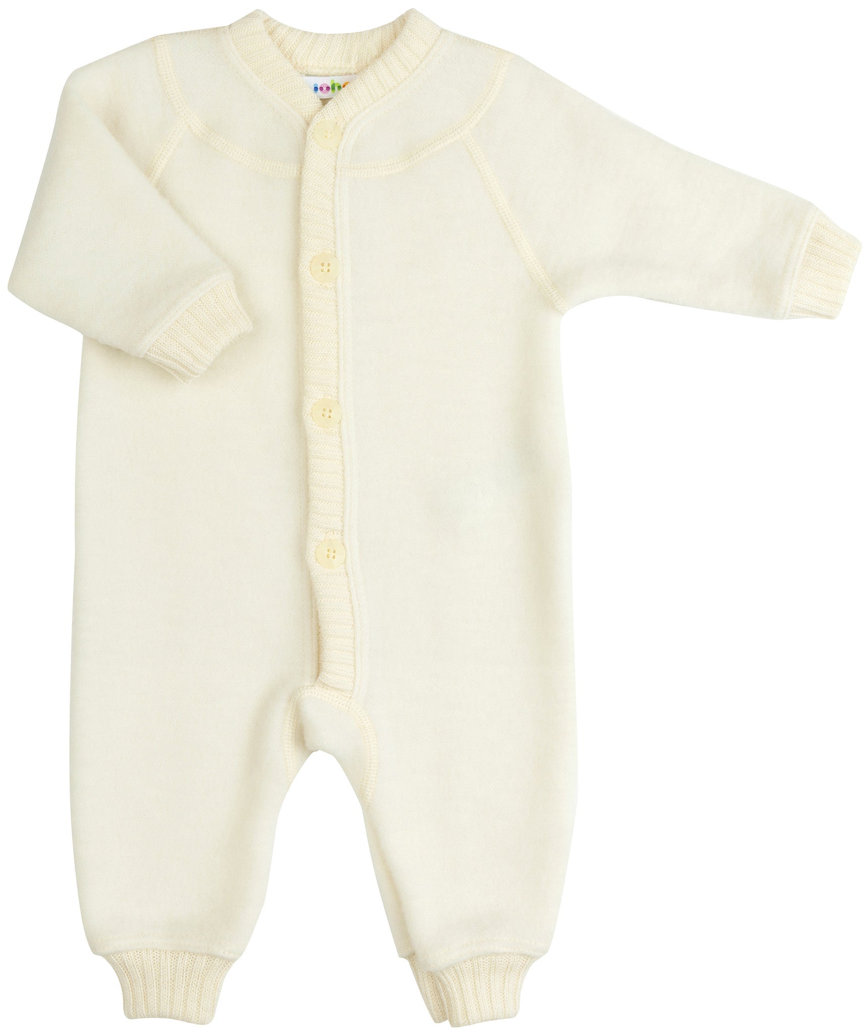 Joha - 100% wolfleece warme Jumpsuit Overall onesie - Naturel
